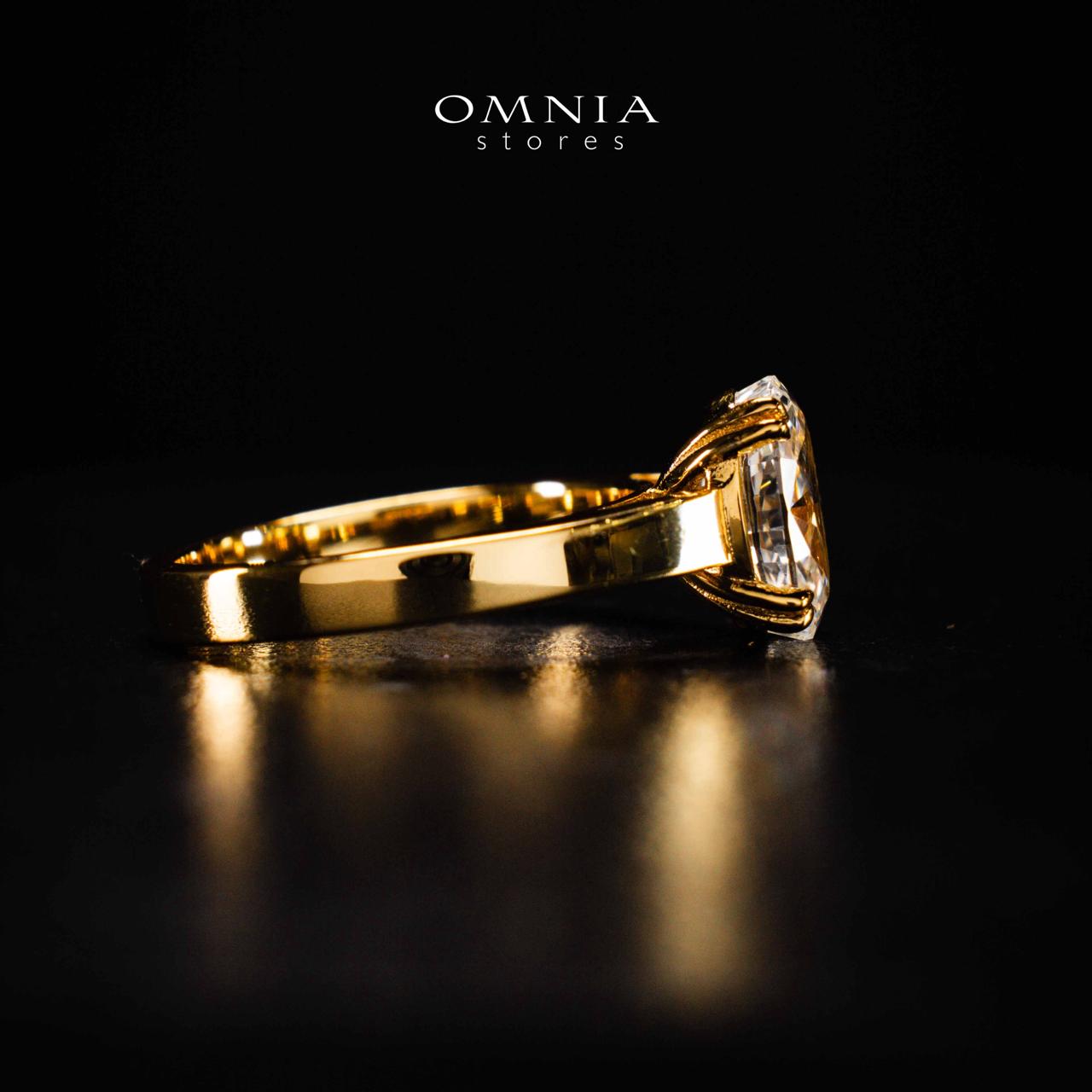 Omnia Asra Gold Ring In 925 Silver High Quality Certified Lab Crafted Stones