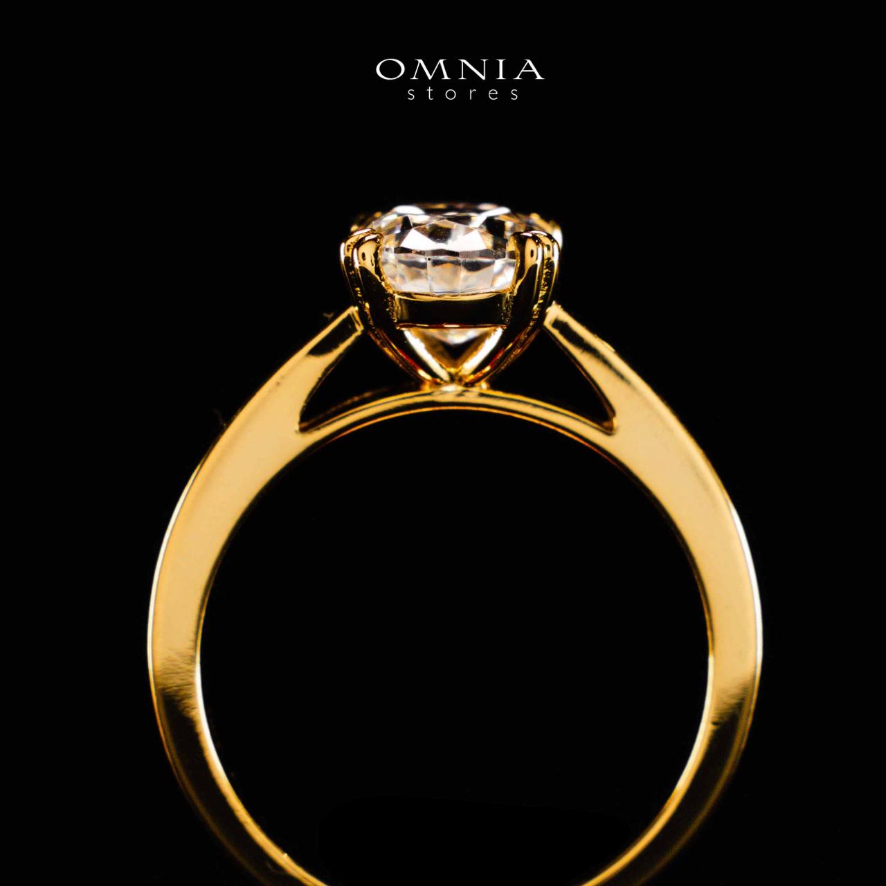 Omnia Asra Gold Ring In 925 Silver High Quality Certified Lab Crafted Stones