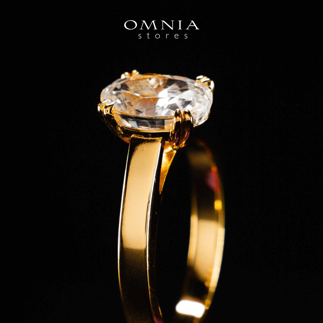Omnia Asra Gold Ring In 925 Silver High Quality Certified Lab Crafted Stones