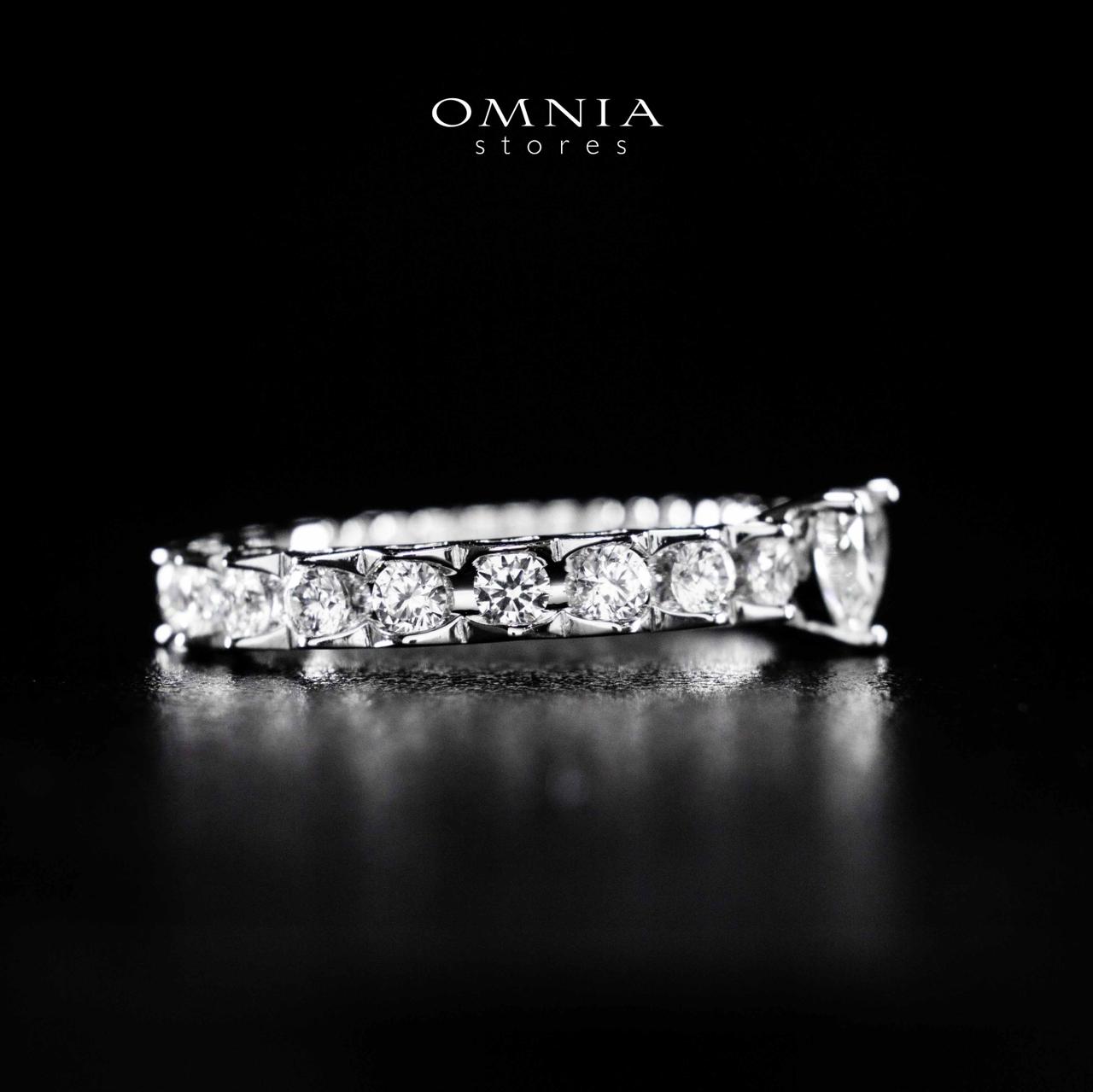 Omnia Ayshan White Heart Shape Ring In 925 Silver High Quality Certified Lab Crafted Stones