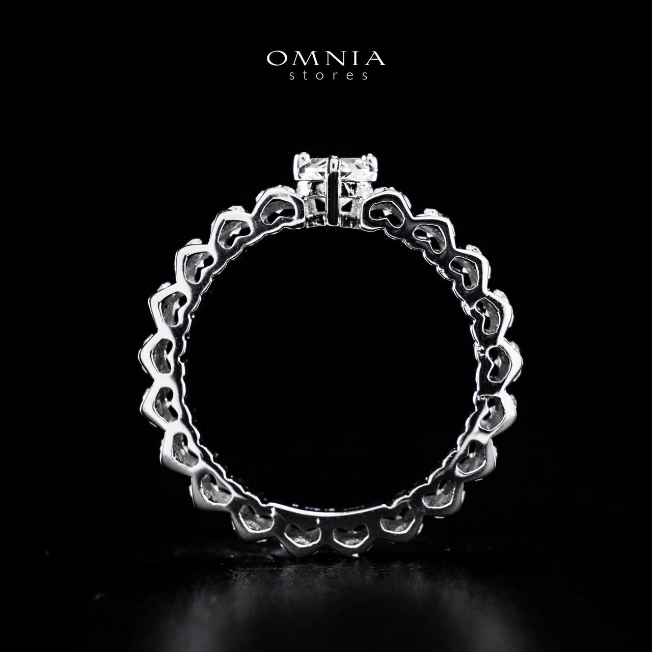 Omnia Ayshan White Heart Shape Ring In 925 Silver High Quality Certified Lab Crafted Stones