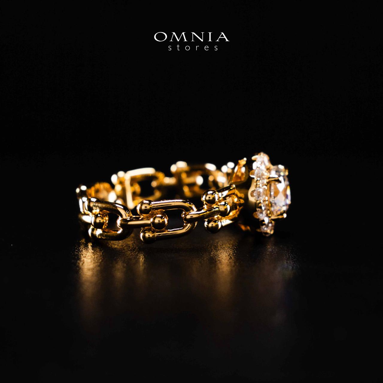 Omnia Shifaa Gold Ring In 925 Silver High Quality Certified Lab Crafted Round Cut Stones 1.25Ct