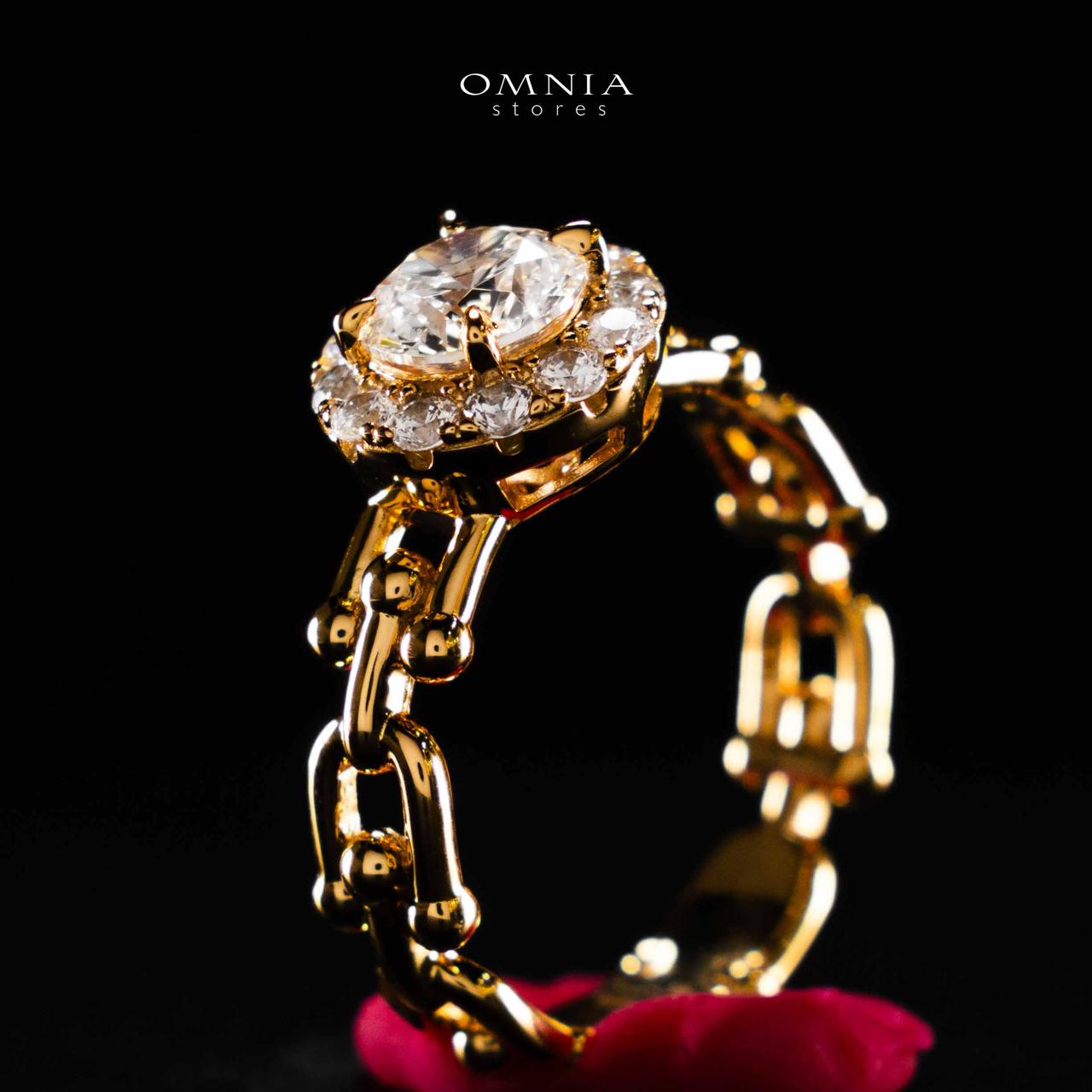 Omnia Shifaa Gold Ring In 925 Silver High Quality Certified Lab Crafted Round Cut Stones 1.25Ct