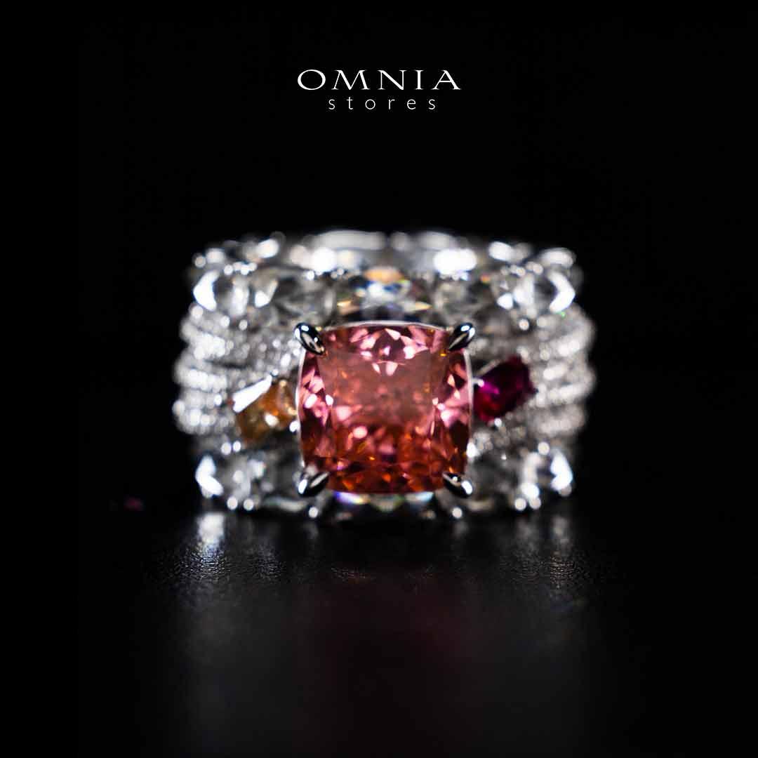 Omnia Zareefa White Ring In 925 Silver High Quality Certified Lab Crafted Stones