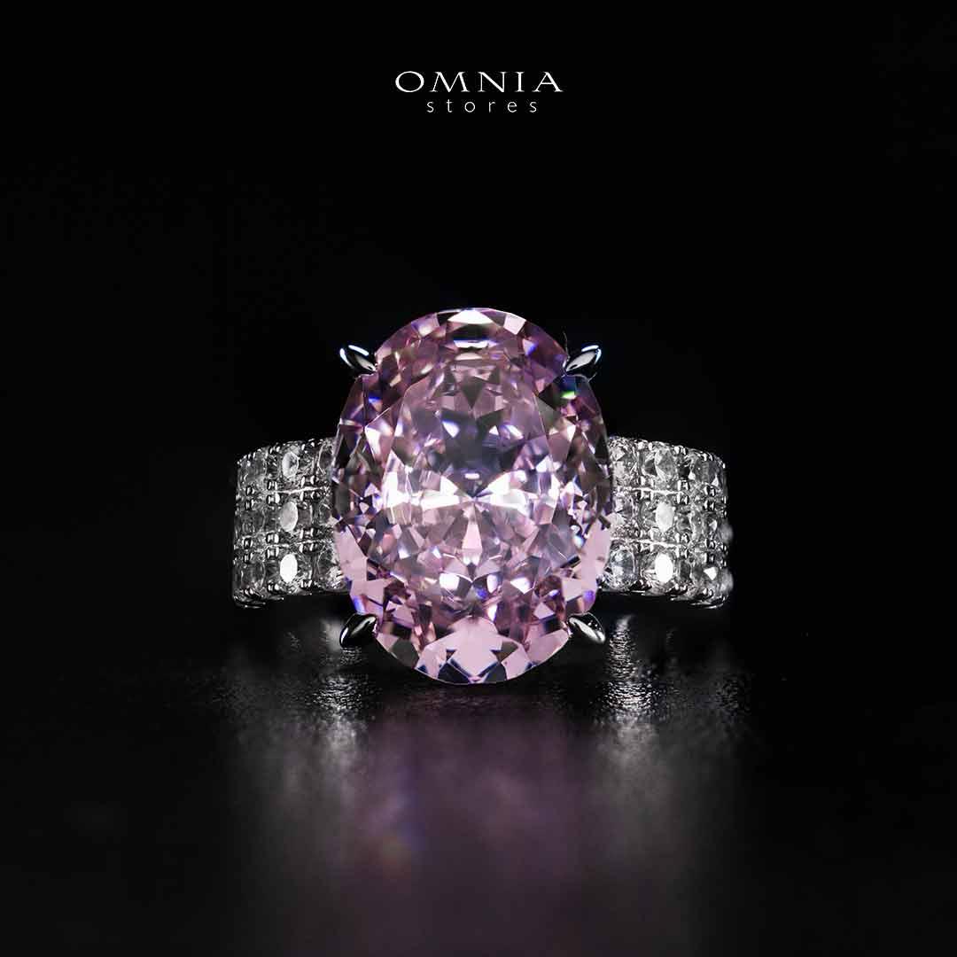 Omnia Aaliah White and Pueple Ring In 925 Silver High Quality Certified Lab Crafted Stones - OMNIASTORES UAE