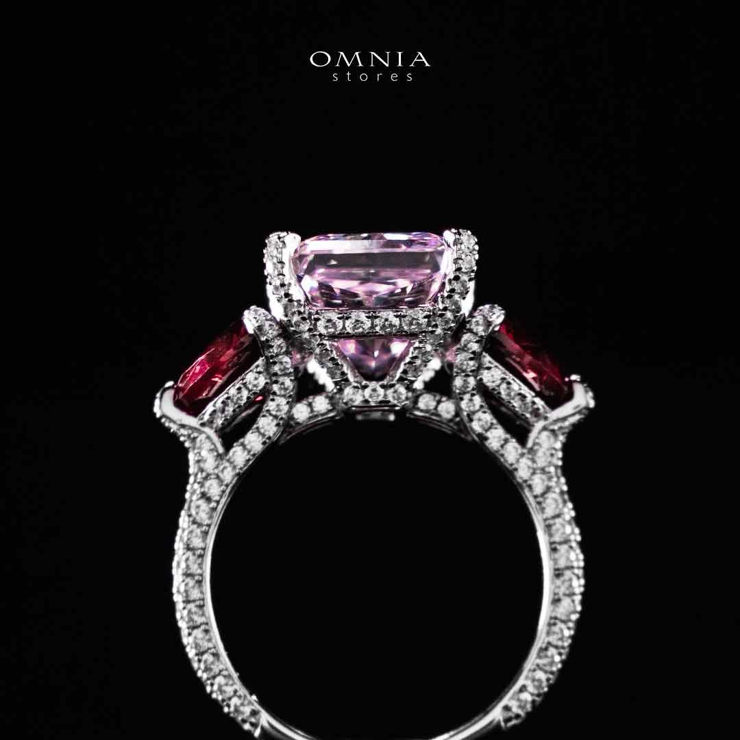 Omnia Salima Multi Color Silver Ring In 925 Silver High Quality Certified Lab Crafted Stones