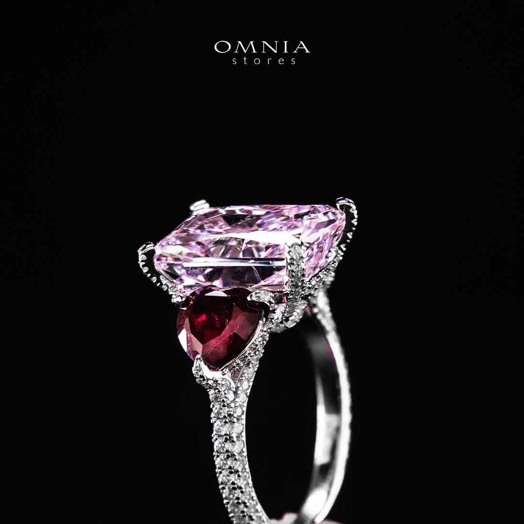 Omnia Salima Multi Color Silver Ring In 925 Silver High Quality Certified Lab Crafted Stones