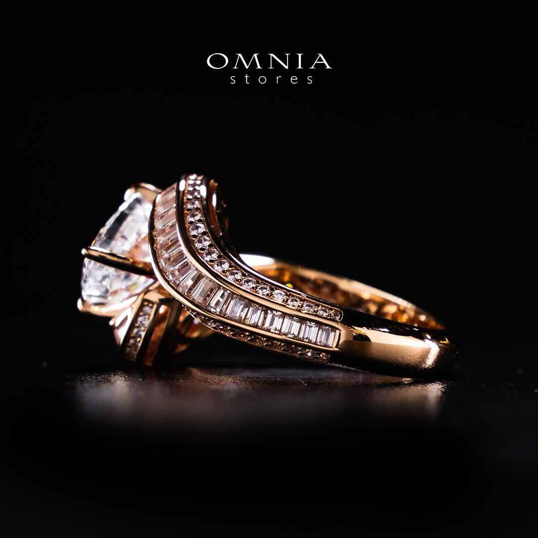 Omnia Rameen Rose Gold Twist Ring In 925 Silver High Quality Certified Lab Crafted Oval Cut Stones 3.5Ct