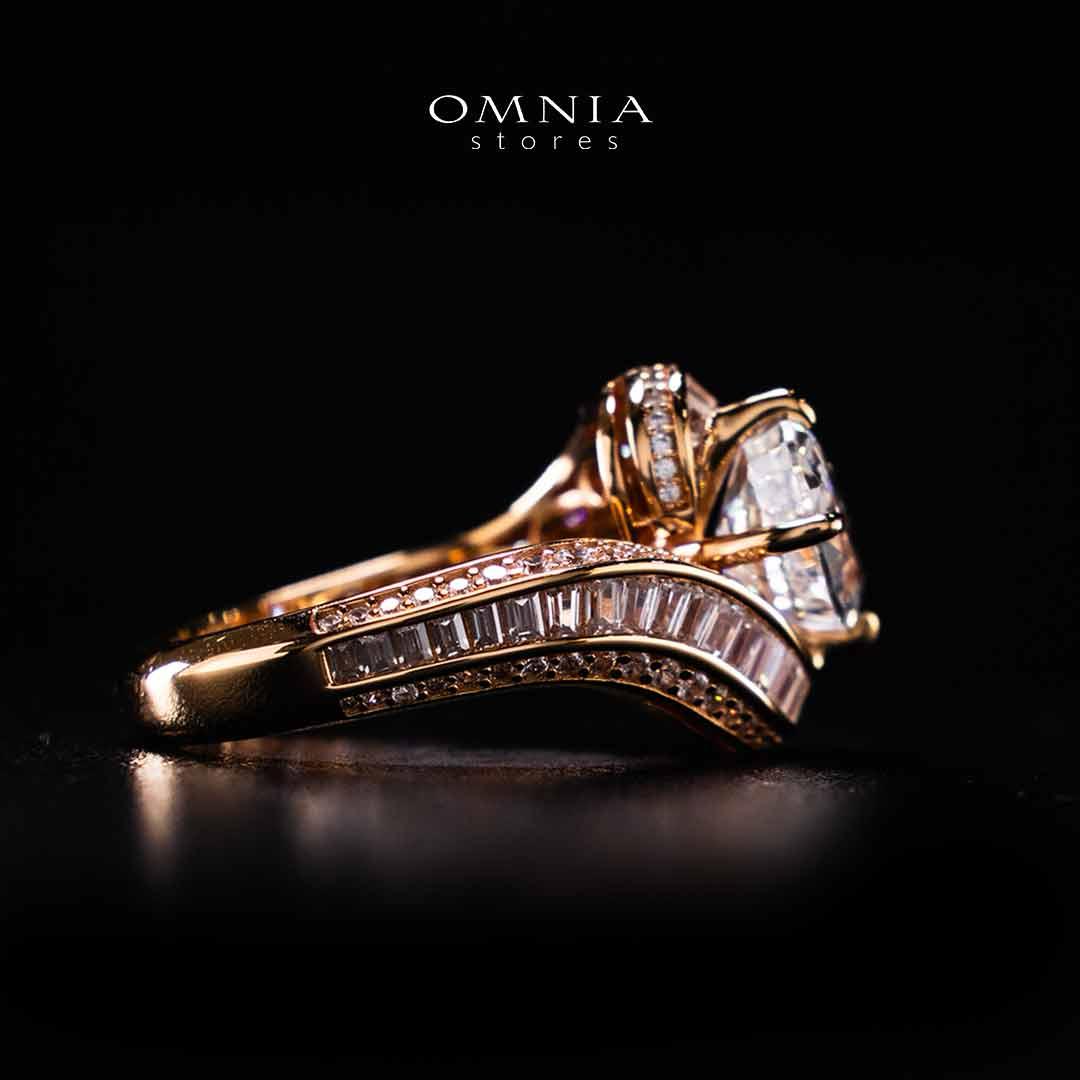 Omnia Rameen Rose Gold Twist Ring In 925 Silver High Quality Certified Lab Crafted Oval Cut Stones 3.5Ct