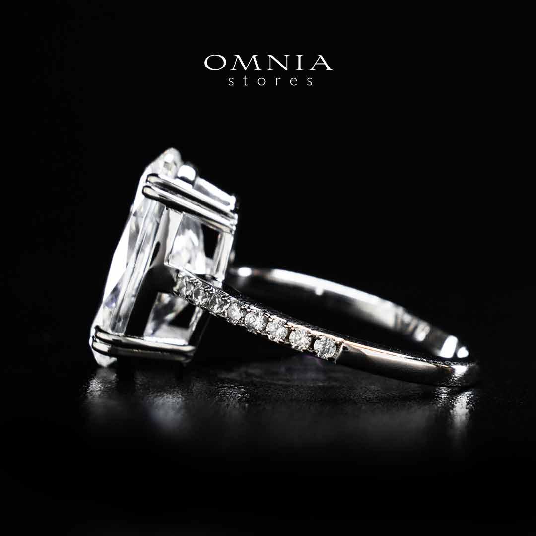 Omnia Nuraan White Silver Ring In 925 Silver High Quality Certified Lab Crafted Stones