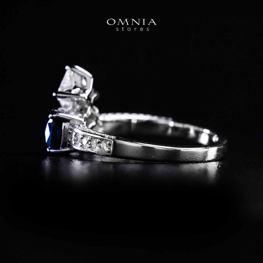 Omnia Rashida Star Blue Silver Ring In 925 Silver High Quality Certified Lab Crafted Stones