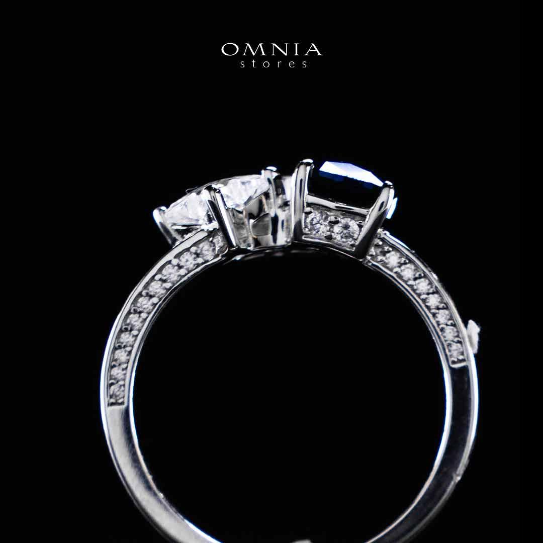 Omnia Rashida Star Blue Silver Ring In 925 Silver High Quality Certified Lab Crafted Stones