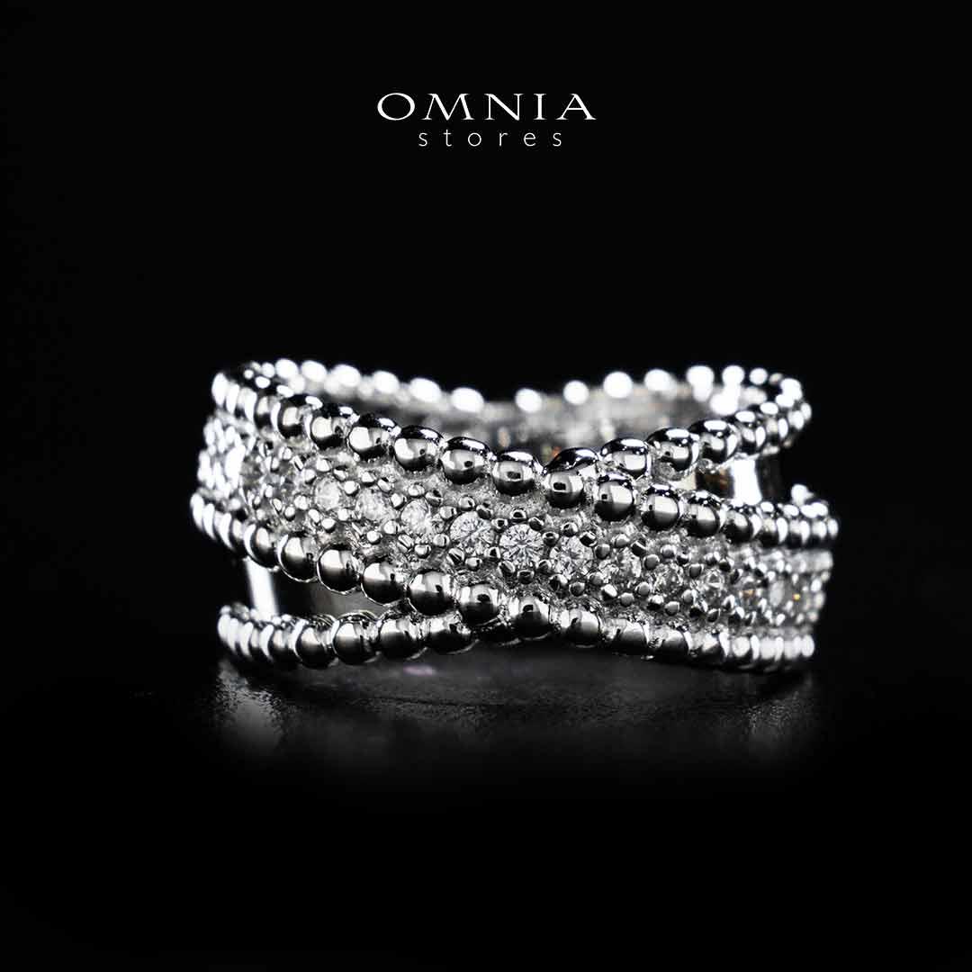 Omnia Aatika Silver Ring In 925 Silver High Quality Lab Crafted Stones