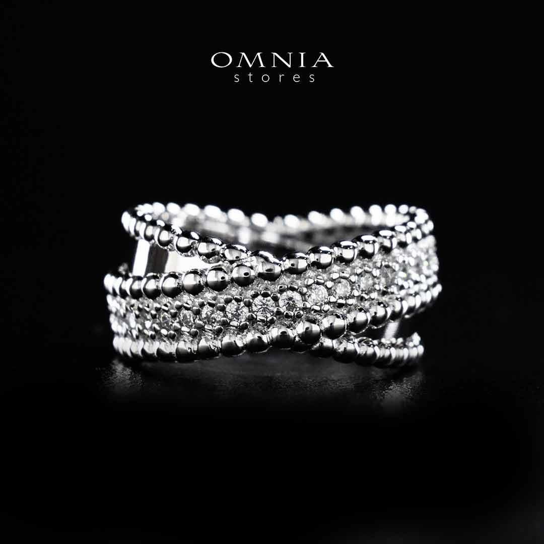 Omnia Aatika Silver Ring In 925 Silver High Quality Lab Crafted Stones