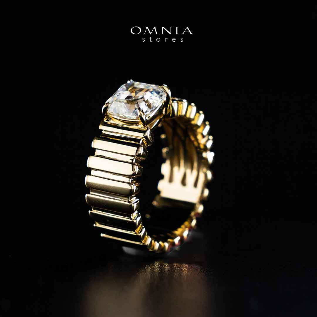 Omnia Abida White Gold Ring In 925 Silver High Quality Certified Lab Crafted Stones