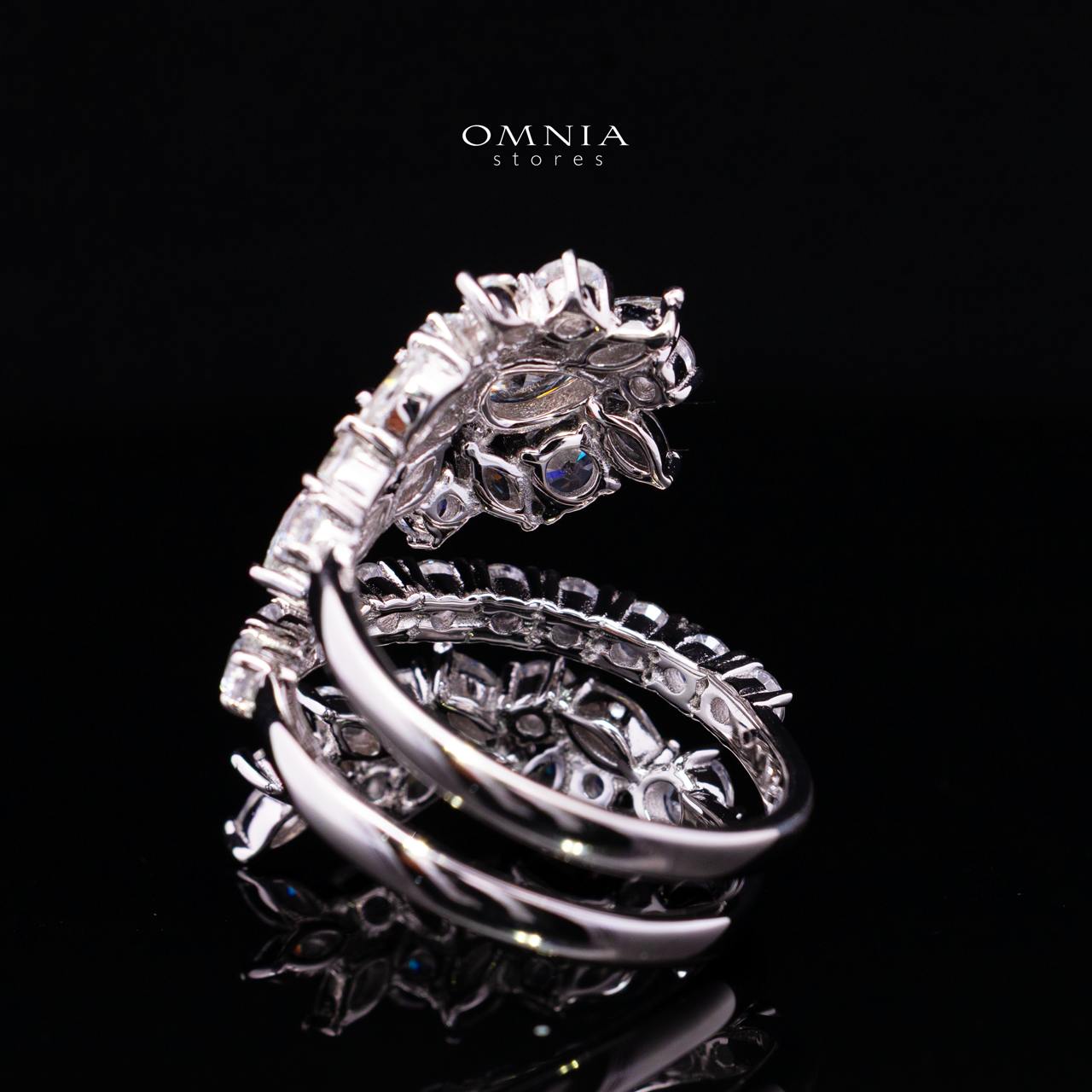 Raneen Ring with High Quality Premium Simulated Diamonds in 925 Silver