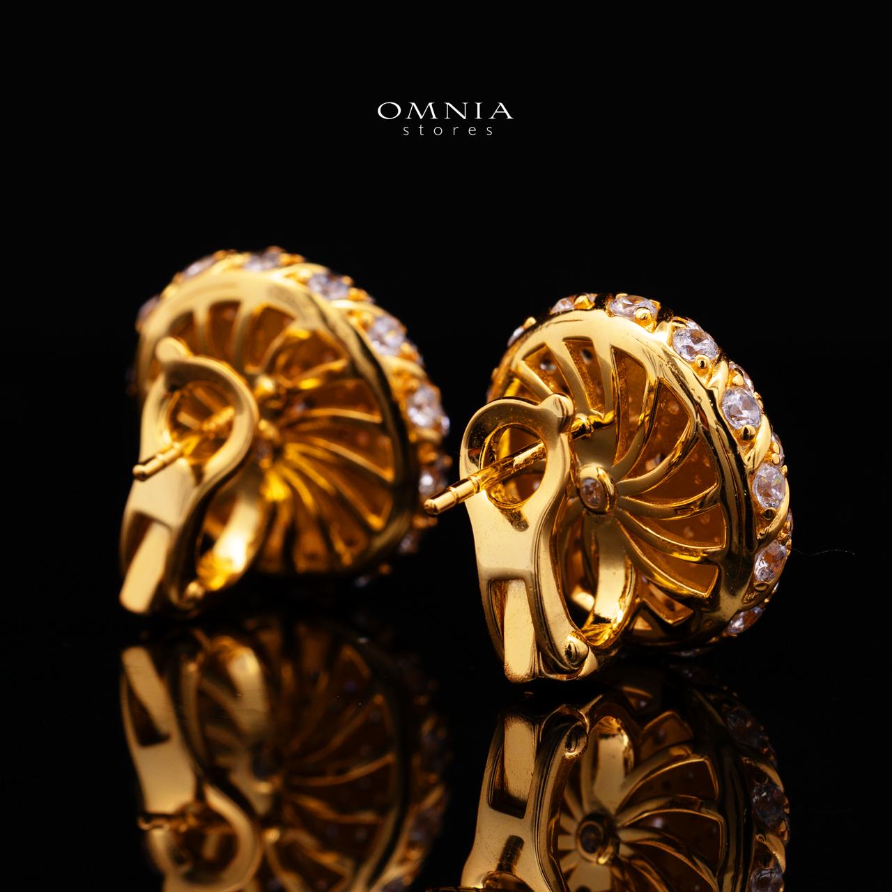 Serenya Gold-Plated Clip-On Earrings with Premium Simulated Diamonds in 925 Silver