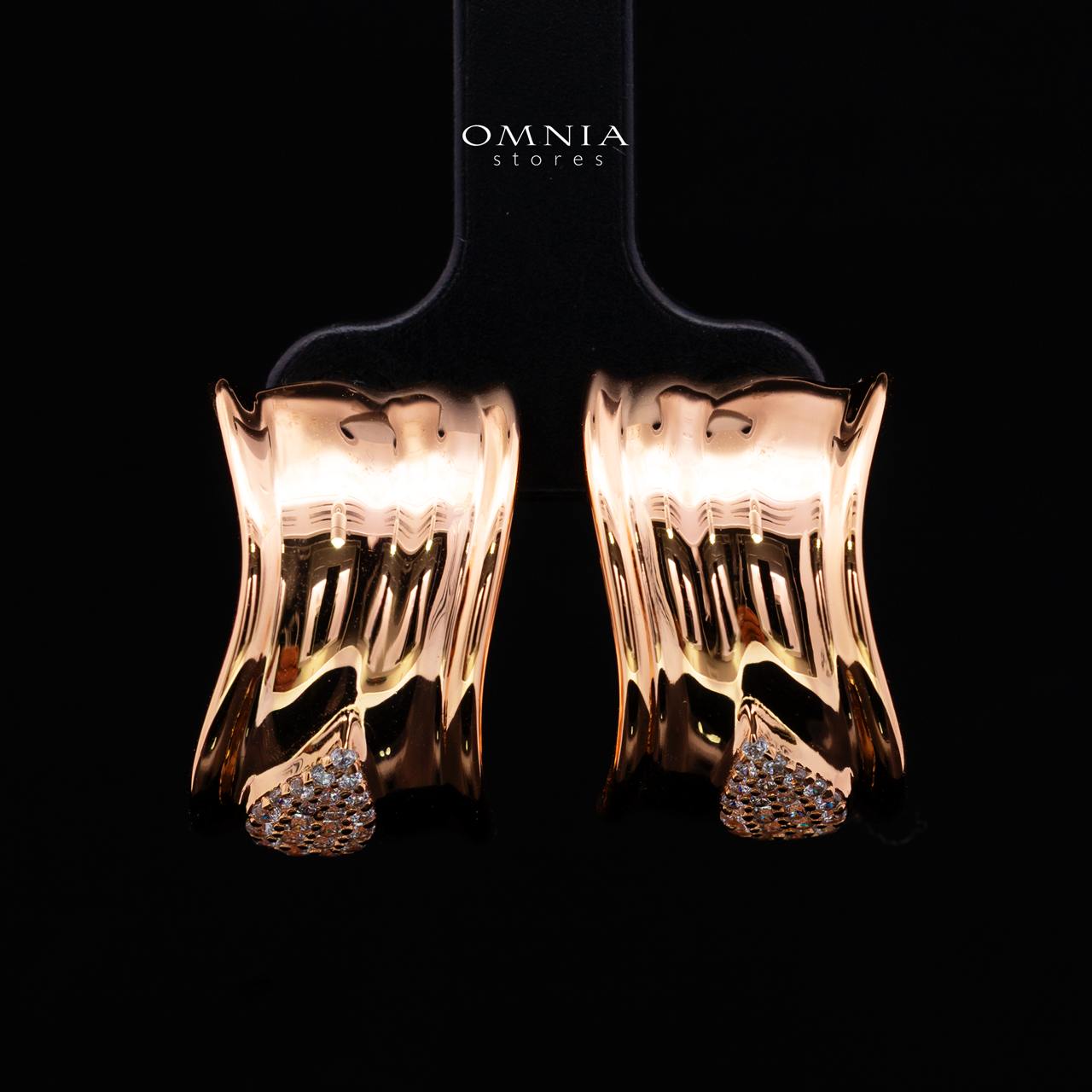 Kaelora Rose Gold Earrings with High-Quality Premium Simulated Diamonds in 925 Sterling Silver