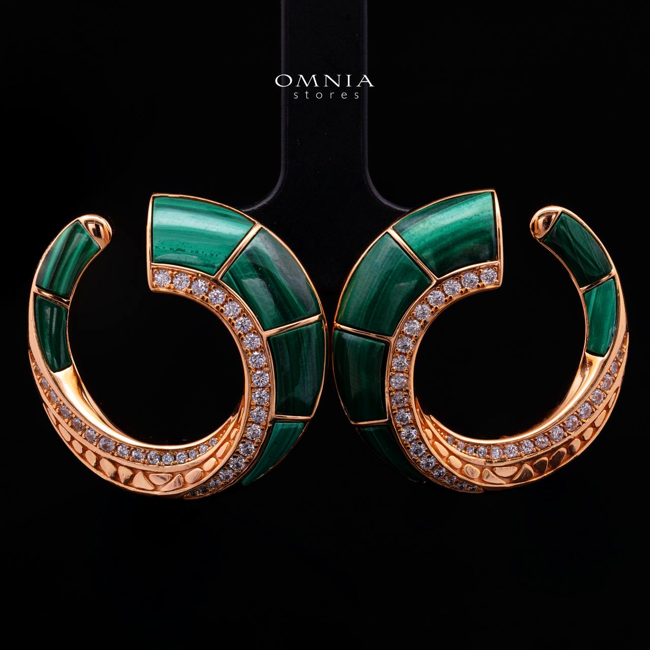 Tahiraa Green Stud Earrings with High-Quality Premium Simulated Diamonds in 925 Sterling Silver