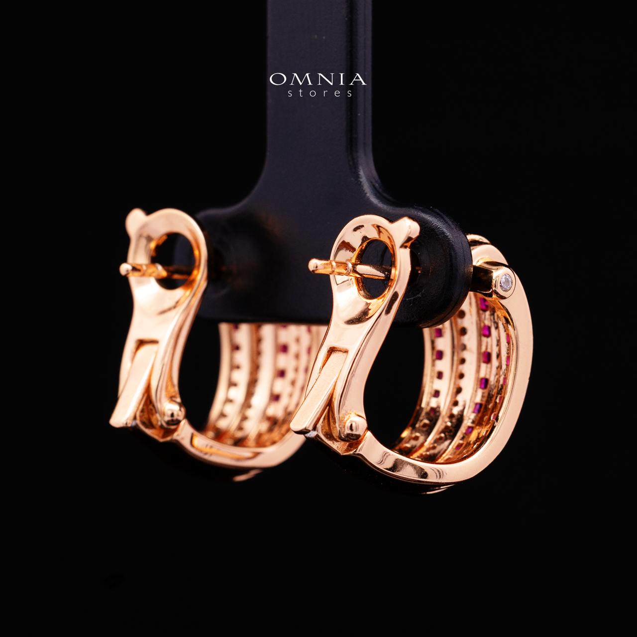 Isalyn Ruby Red Hoop Earrings with High Quality Premium Simulated Diamonds in 925 Silver