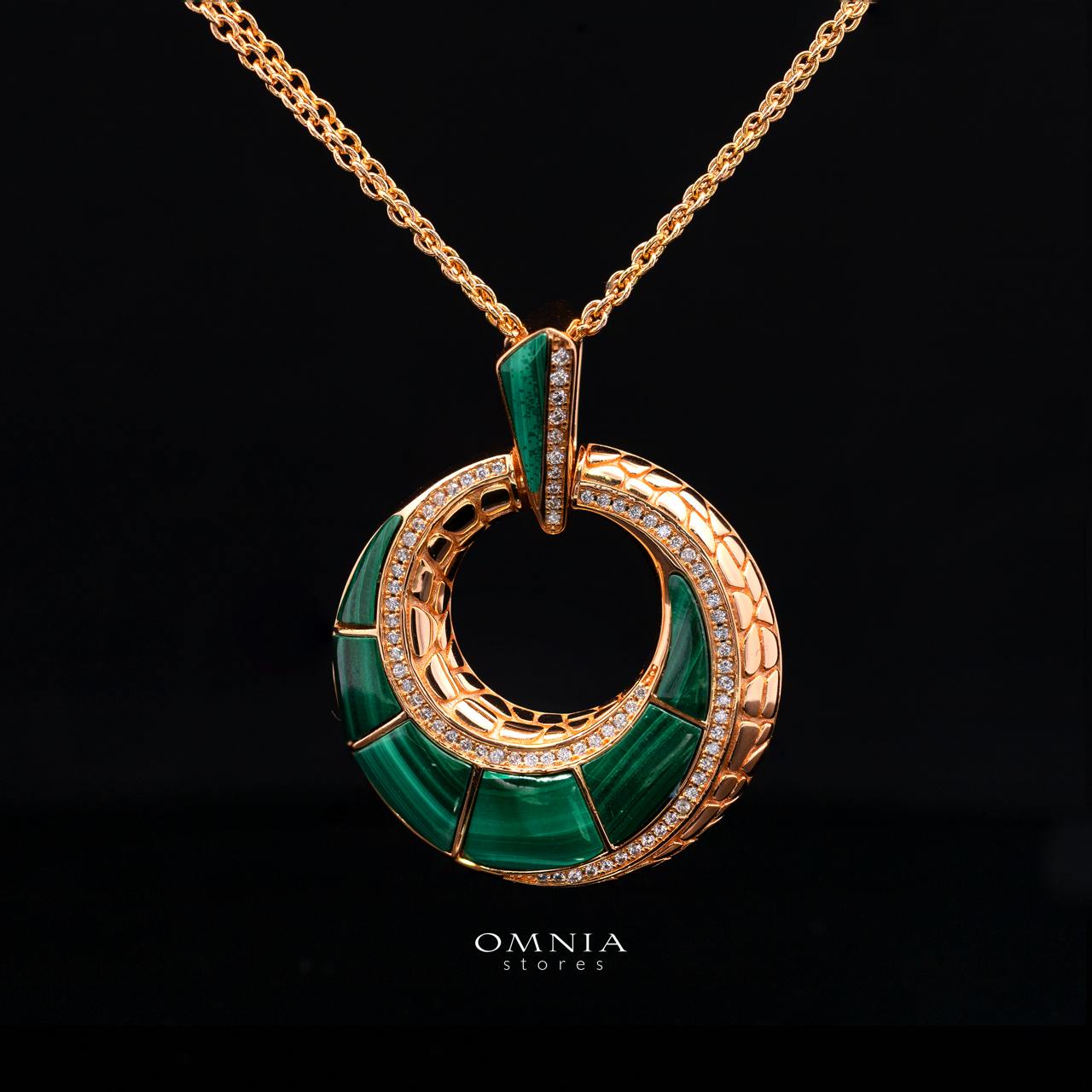 Emilia Green Gold-Plated Necklace with High-Quality Premium Simulated Diamonds in 925 Sterling Silver