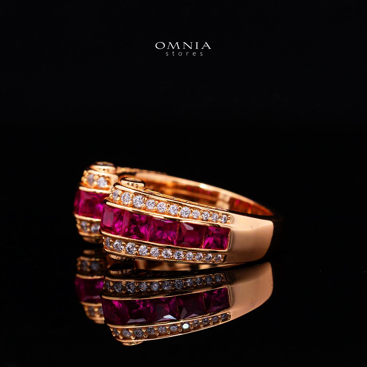 Isalyn Ruby Red Ring with High Quality Simulated Diamond in 925 Silver