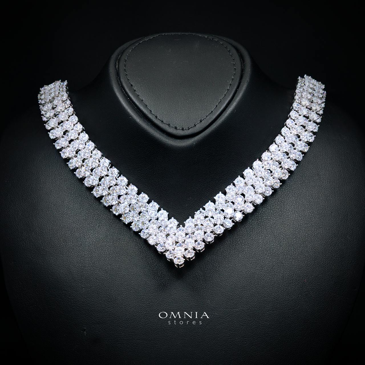 Thalara Necklace with High-Quality Premium Simulated Diamonds in 925 Sterling Silver