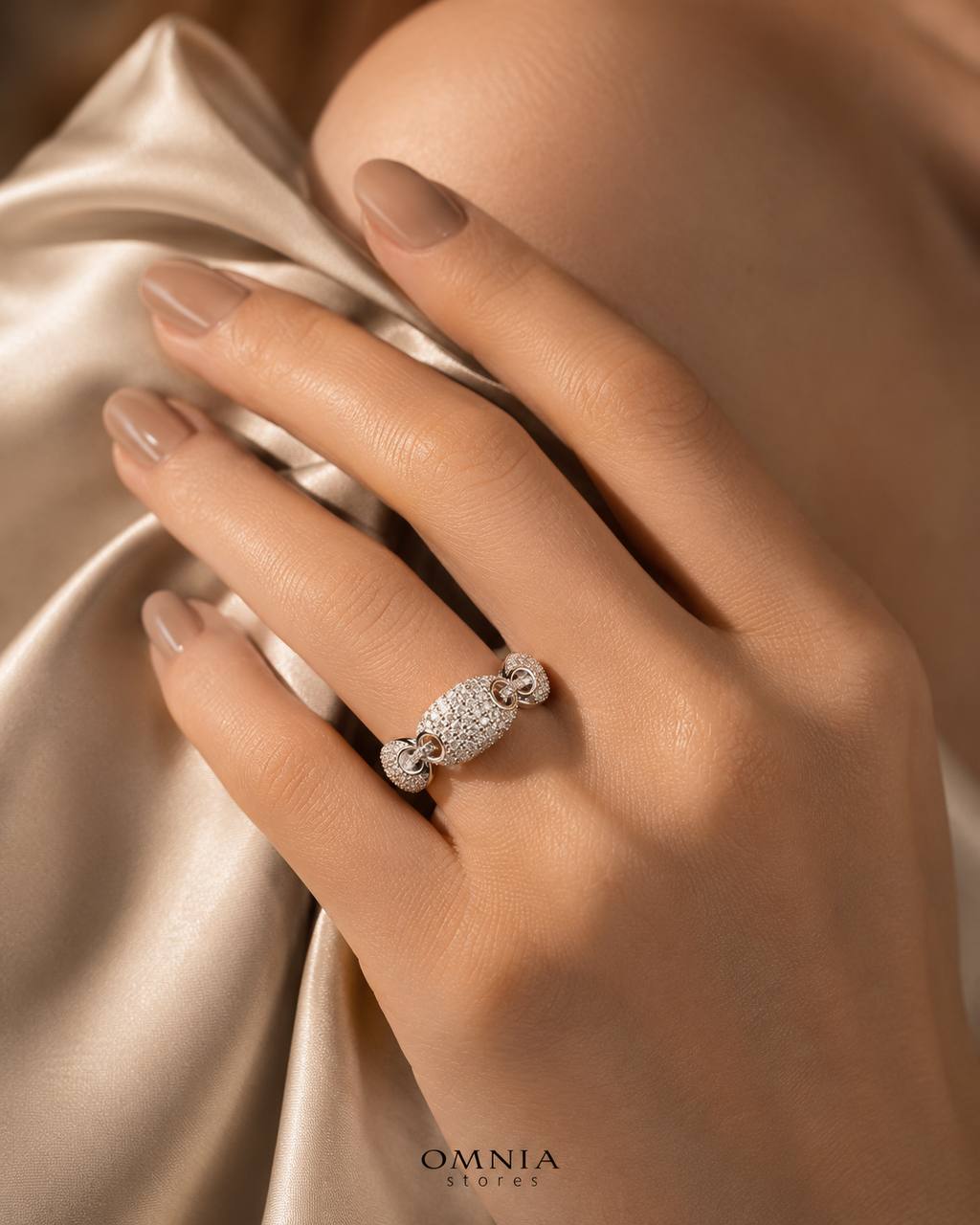 Naiya White Moissanite Stone Ring in 925 Sterling Silver