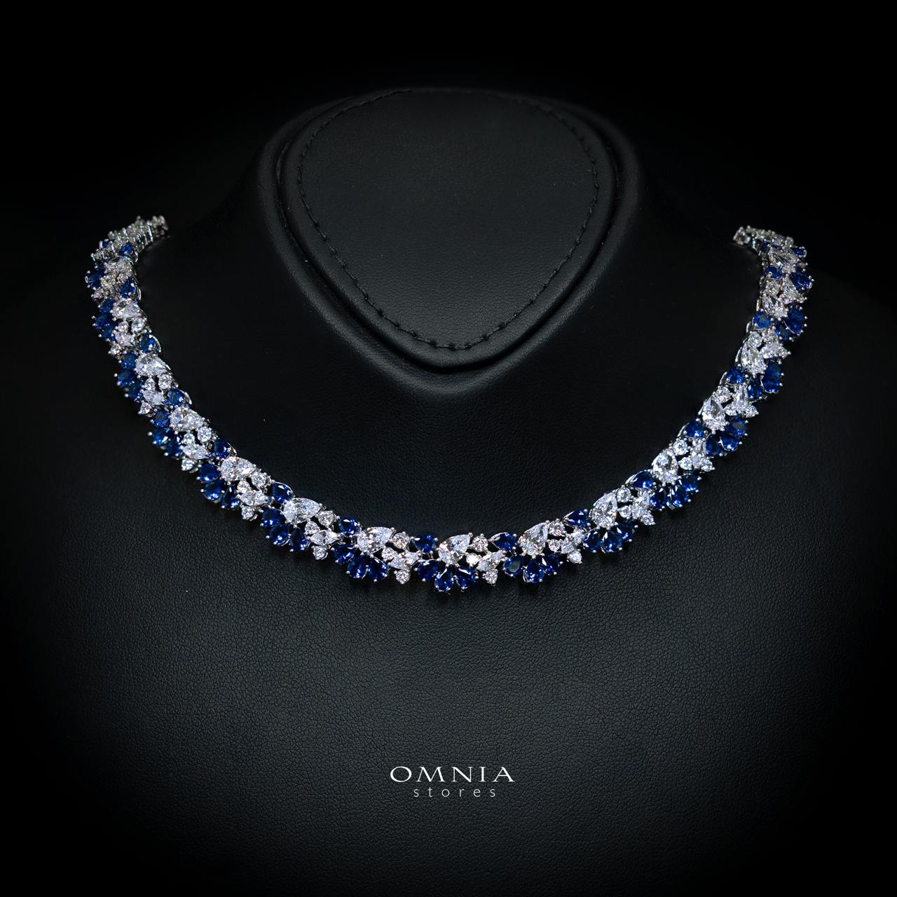 Safira Blue Luxury Bridal Full Jewelry Set with High-Quality Premium Simulated Diamonds