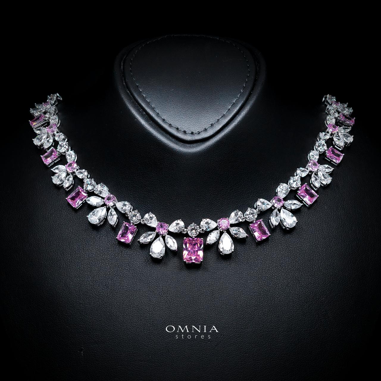 Rizza Pink Luxury Bridal Full Set with High-Quality Simulated Diamonds – Rhodium Plated