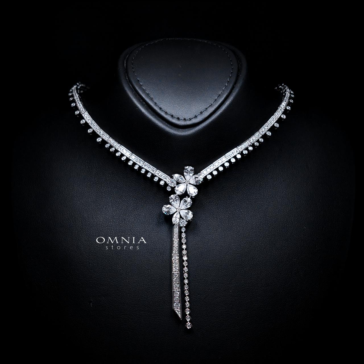 Emmeline White Luxury Bridal Full Set with High-Quality Simulated Diamonds – Rhodium Plated