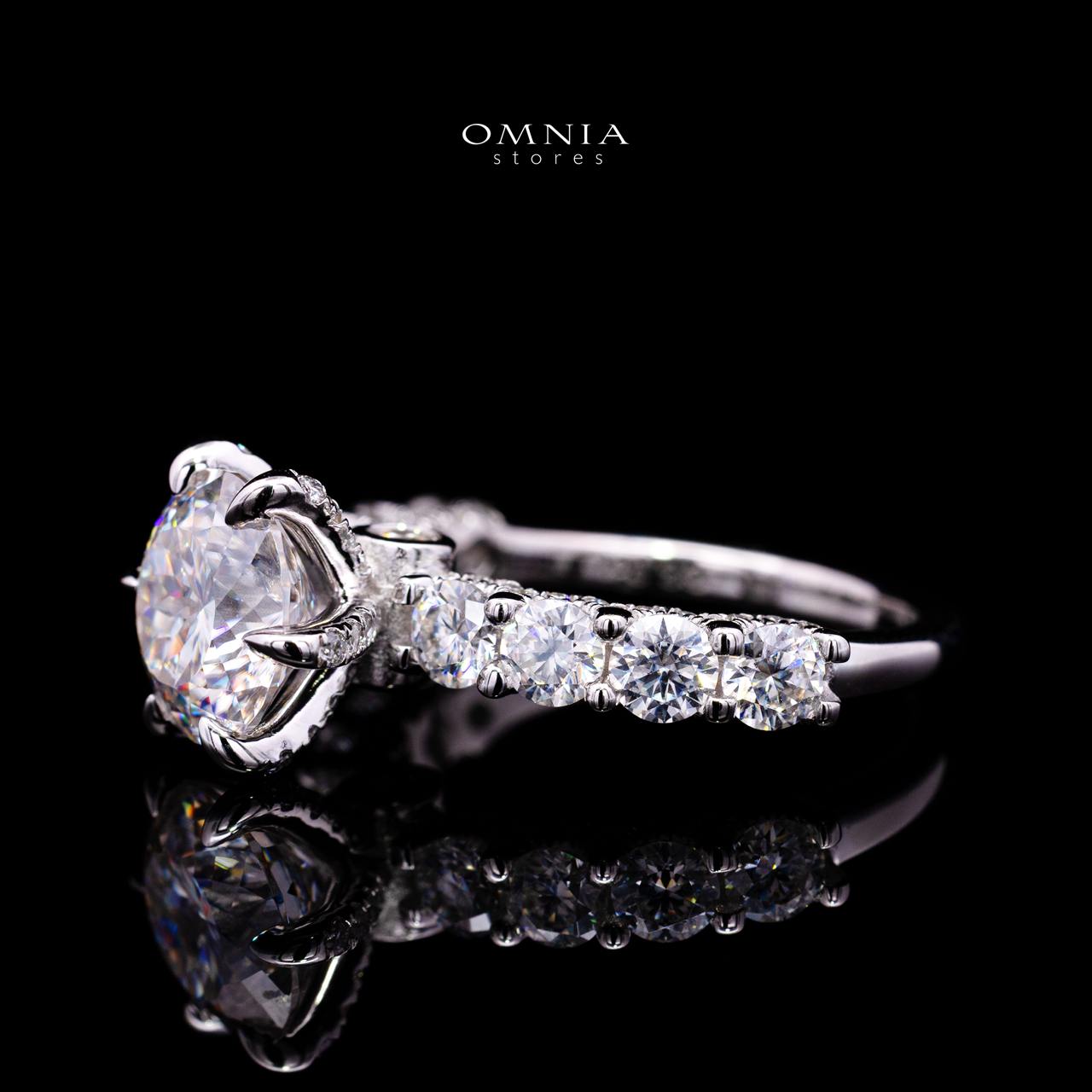 Fabia Ring with Certified High-Quality Premium Simulated Diamonds in 925 Sterling Silver