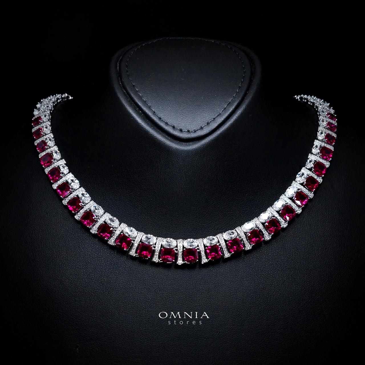 Marley Red Bridal Full Set with High-Quality Simulated Diamonds – Rhodium Plated