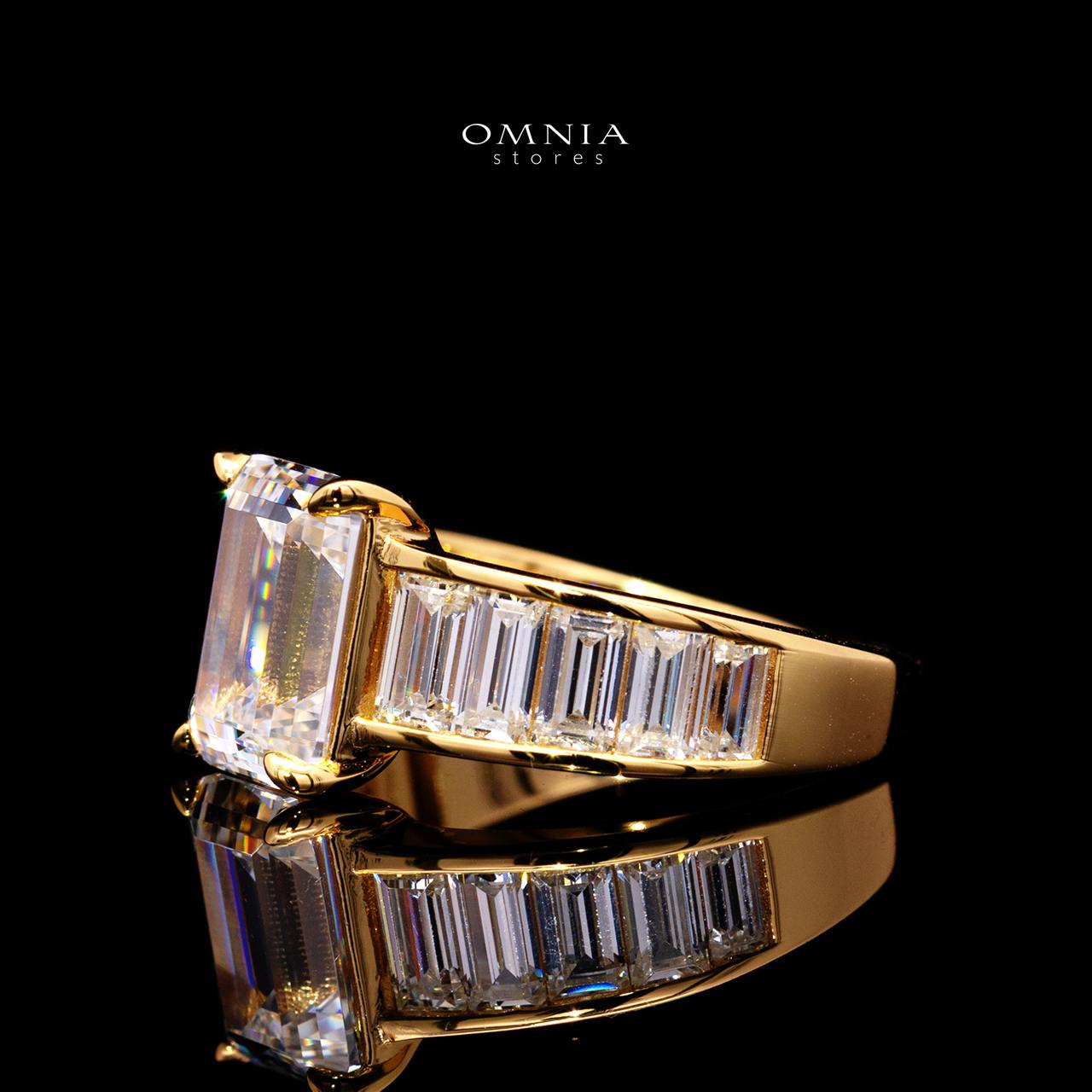 Elisse Gold-Plated Ring with Certified Premium Simulated Diamonds in 925 Sterling Silver