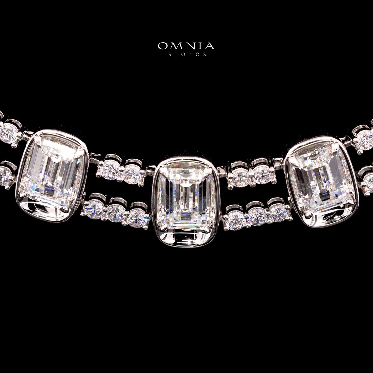 Liezel Premium Rhodium-Plated Alloy Necklace with High-Quality Simulated Diamonds