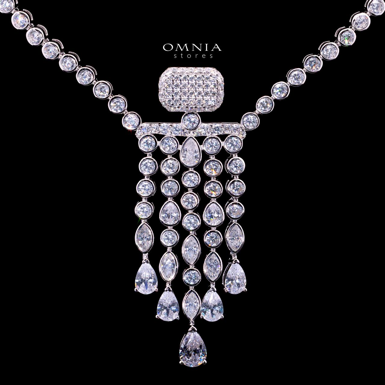Davina Necklace with Certified Premium Simulated Diamonds in 925 Sterling Silver