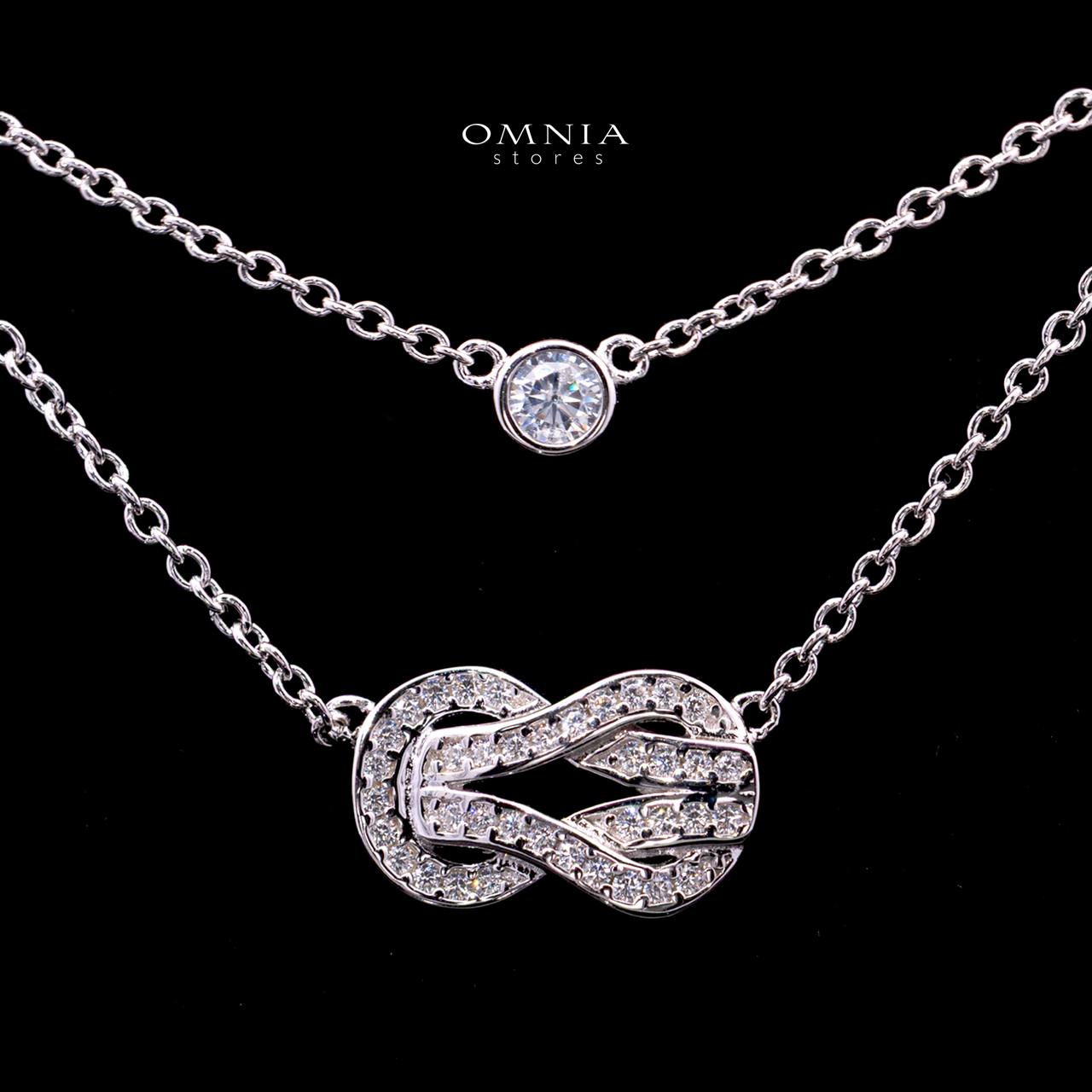 Amora Necklace with Certified Premium Simulated Diamonds in 925 Sterling Silver