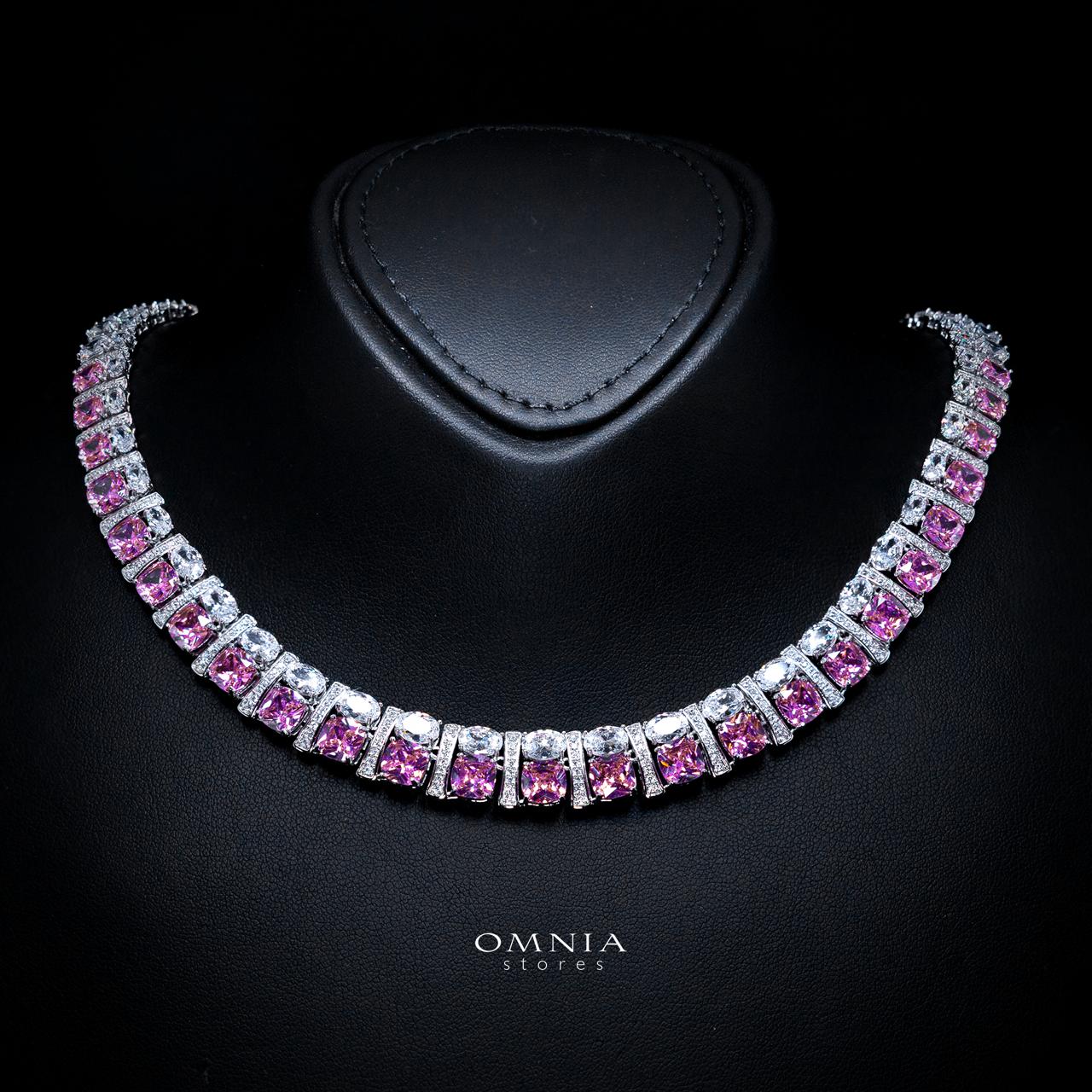 Marley Pink Bridal Full Set with High-Quality Simulated Diamonds – Rhodium Plated