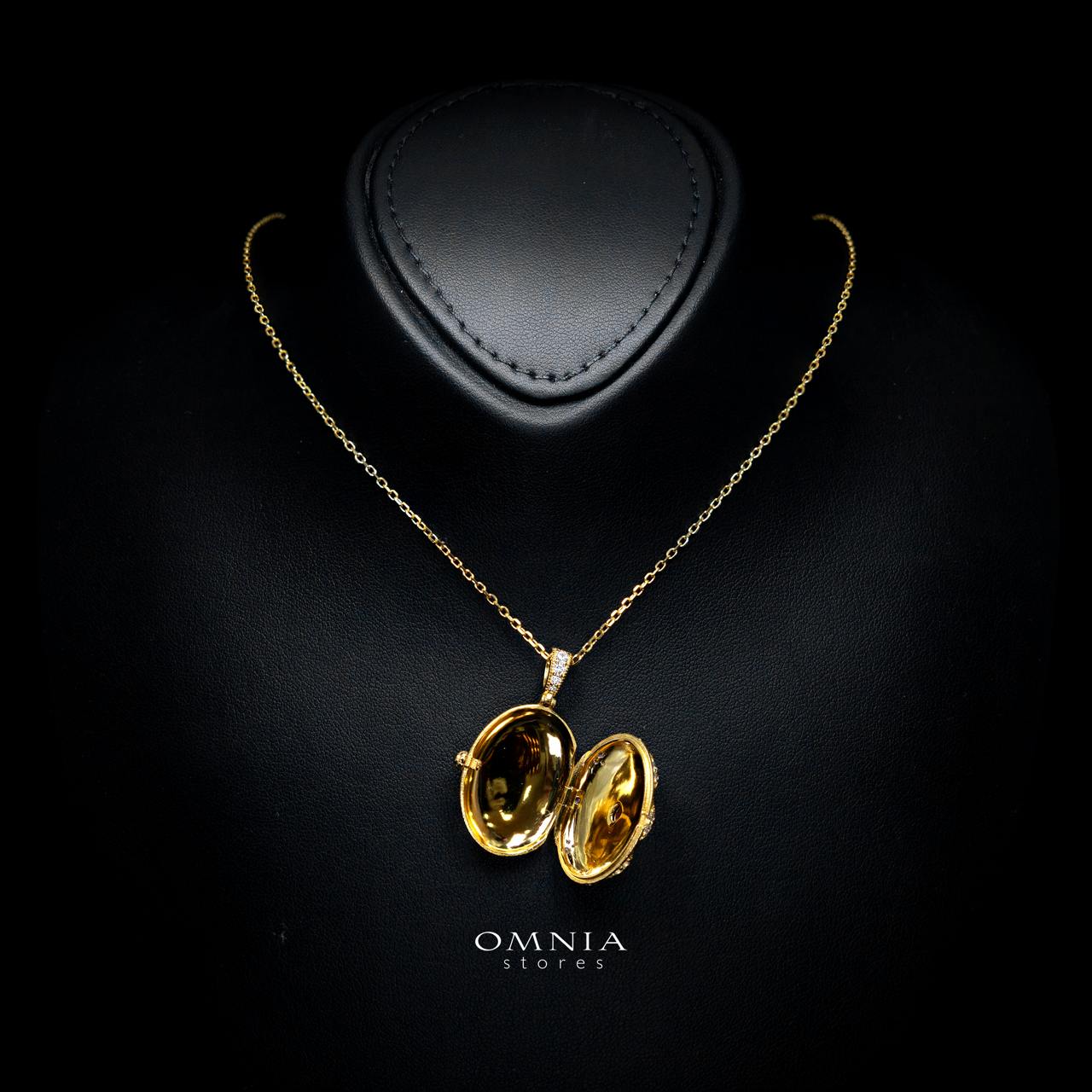 Macy Gold-Plated Necklace with Certified Premium Simulated Diamonds in 925 Sterling Silver