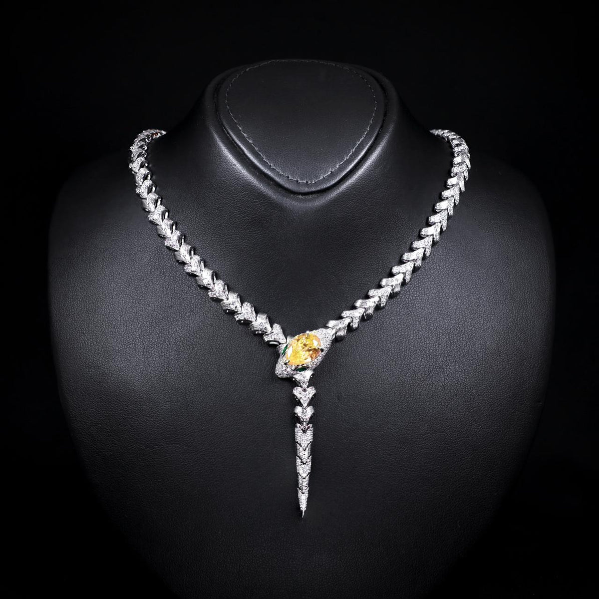 Adriana Yellow Luxury Bridal Full Set with High-Quality Zircon Stones Rhodium Plated