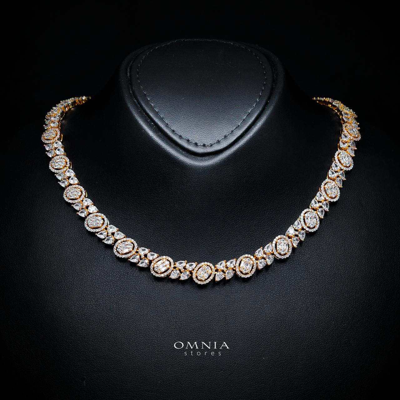 Rahima Gold Luxury Bridal Full Set with High-Quality Simulated Diamonds and Rhodium Plating