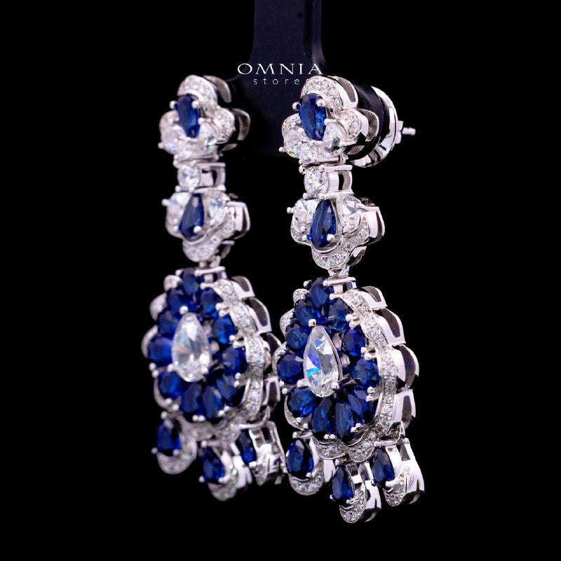 Rayna Blue Certified Lab Crafted Drop Earrings With High Quality 925 Silver