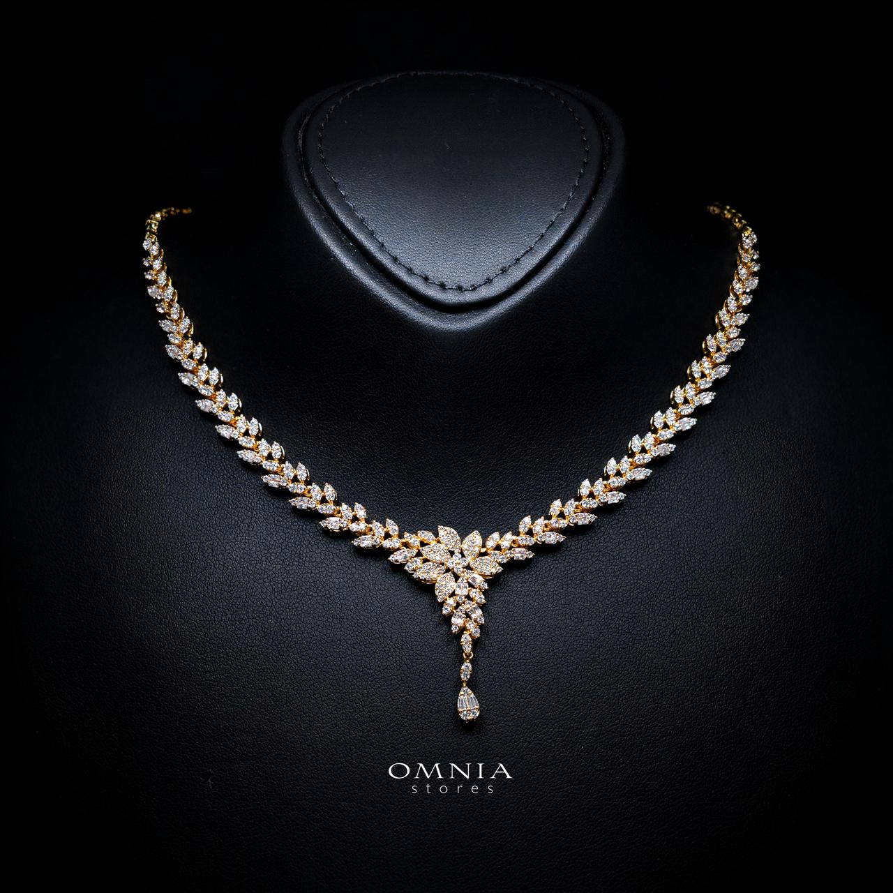 Farrah Gold Luxury Bridal Full Set with High-Quality Simulated Diamonds – Rhodium Plated