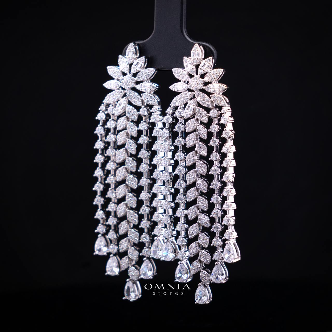 Faye Earrings with High-Quality Premium Simulated Diamonds in 925 Sterling Silver