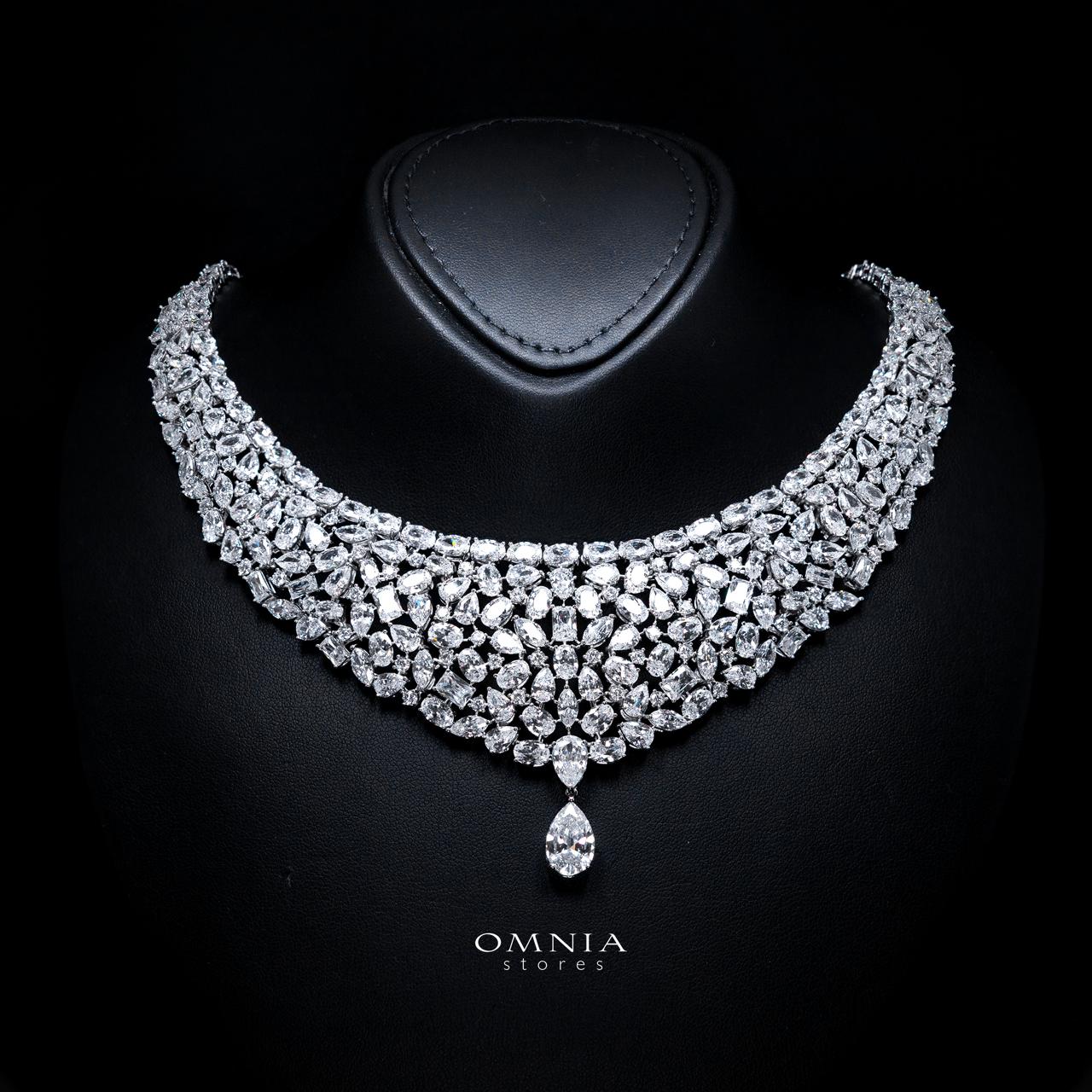 Maya White Luxury Bridal Full Set with High-Quality Simulated Diamonds – Rhodium Plated