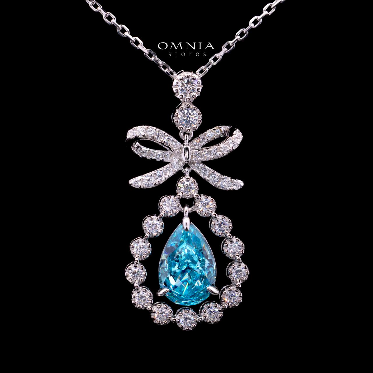 Alani Baby Blue Necklace with Certified Premium Simulated Diamonds in 925 Sterling Silver