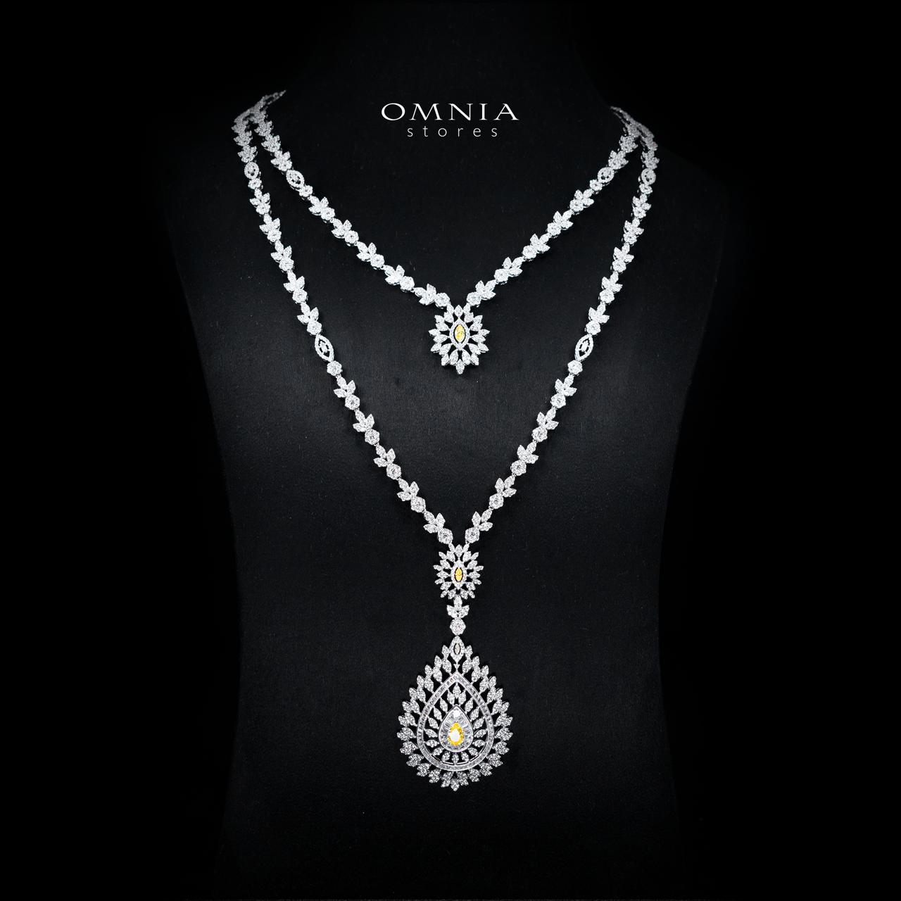 Keyla Yellow Luxury Bridal Long Chain Full Set with High-Quality Simulated Diamonds