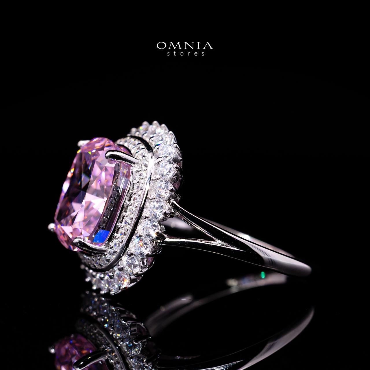 Ylona Pink Ring with Certified Premium Simulated Diamonds in 925 Sterling Silver