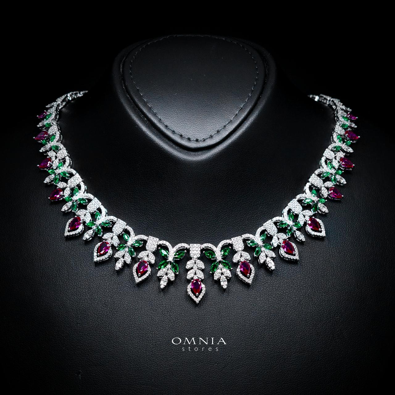 Simra Multicolor Luxury Bridal Full Set with High-Quality Simulated Diamonds – Rhodium Plated