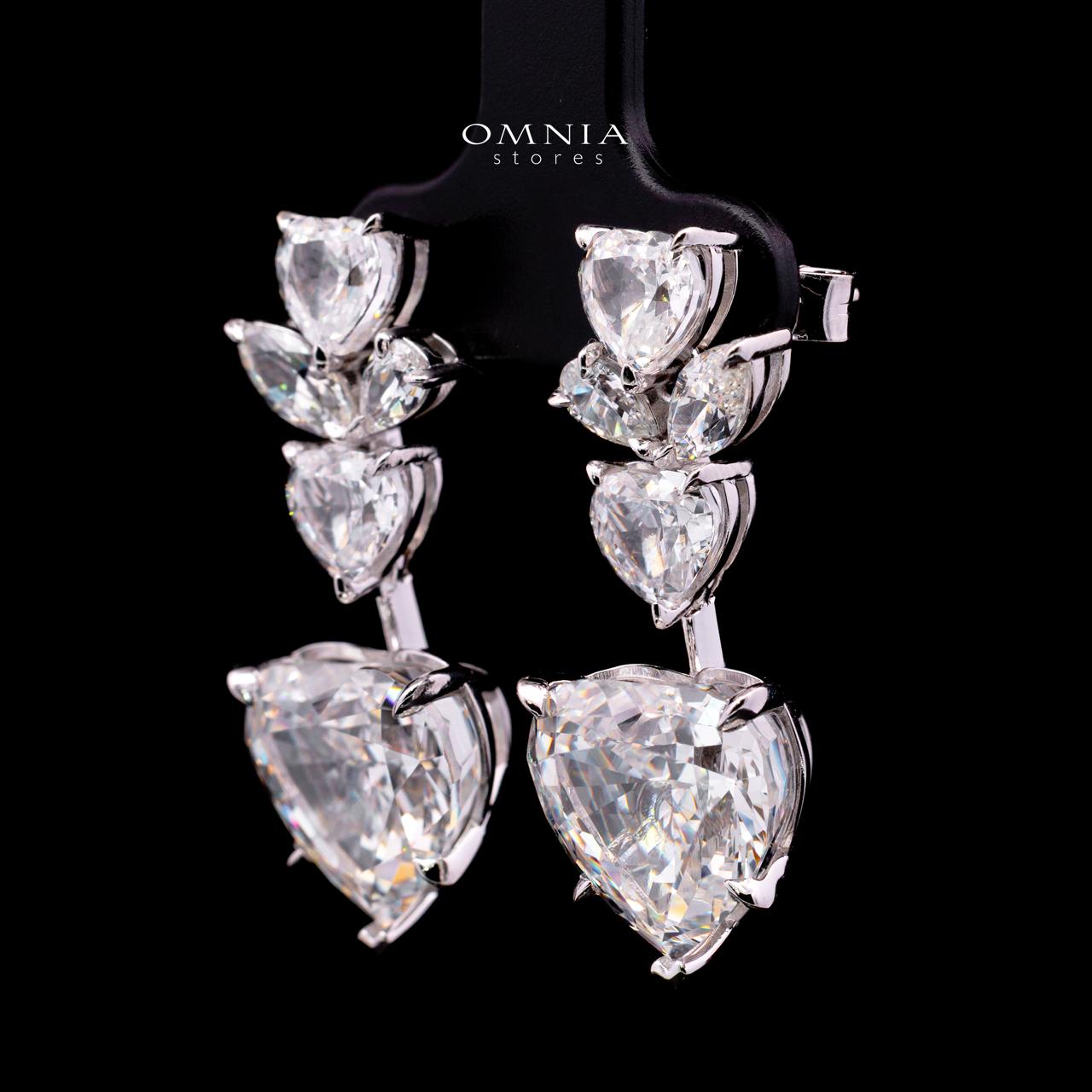 Alma Earring with Certificate, High-Quality Premium Simulated Diamonds in 925 Sterling Silver